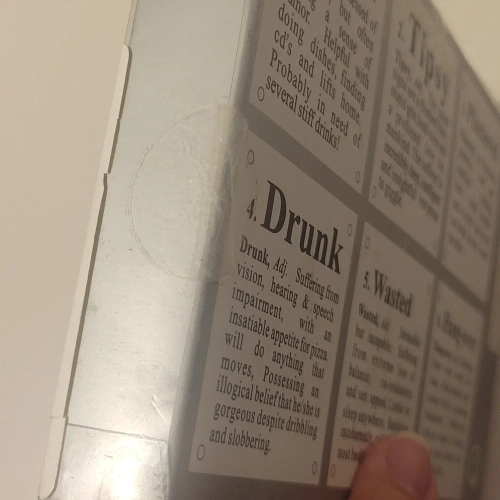 Kikkerland New In Box Glass Coasters How drunk are you? Set of 6 Barware